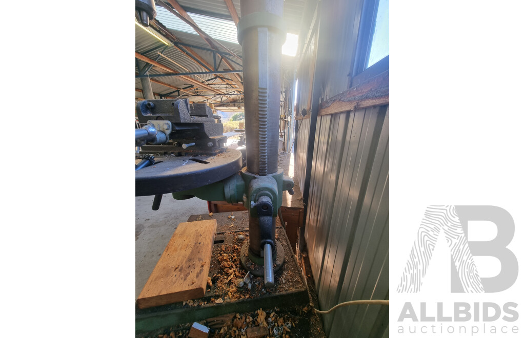 Husky 12 - Speed Heavy Duty Drill Press on Wooden Stand