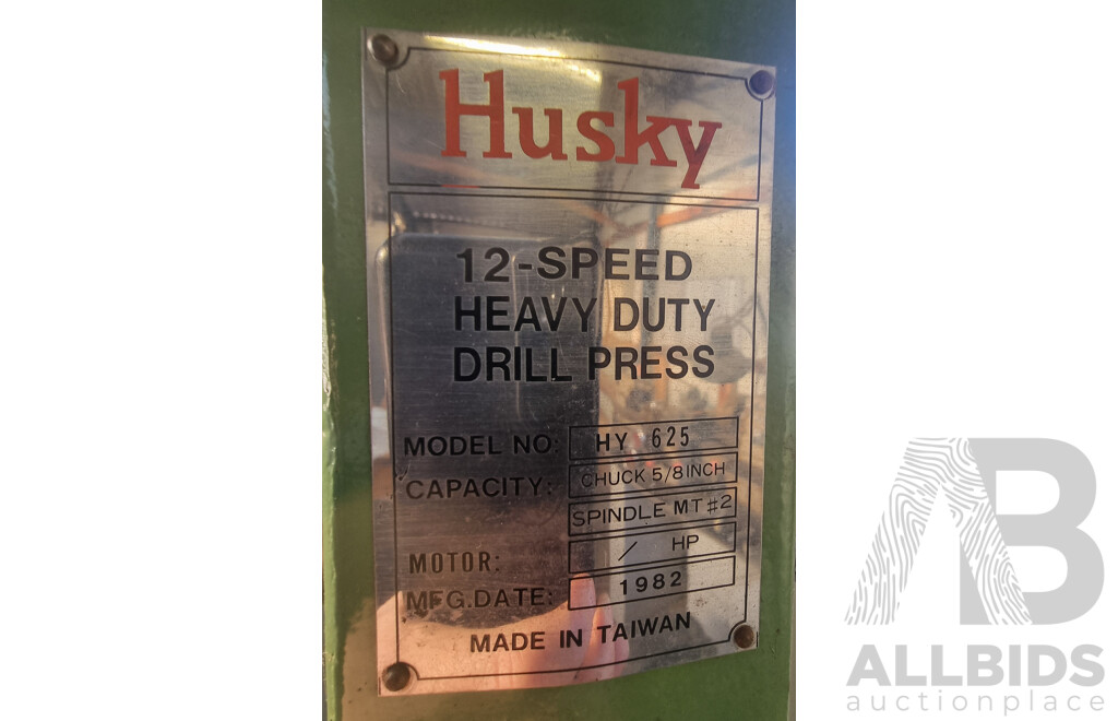 Husky 12 - Speed Heavy Duty Drill Press on Wooden Stand