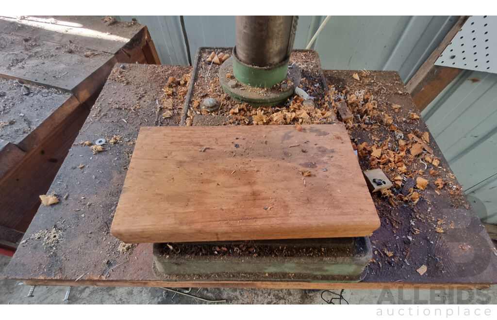 Husky 12 - Speed Heavy Duty Drill Press on Wooden Stand