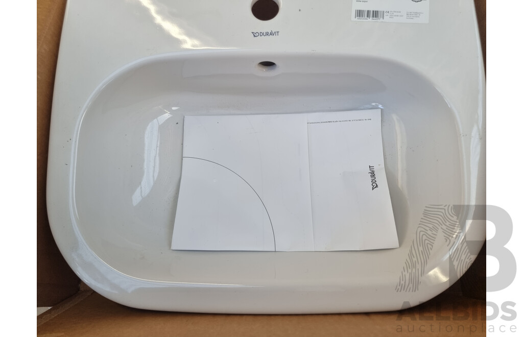 Duravit Vanity Countertop Basin with Overflow & Tap Platform - White Alpin