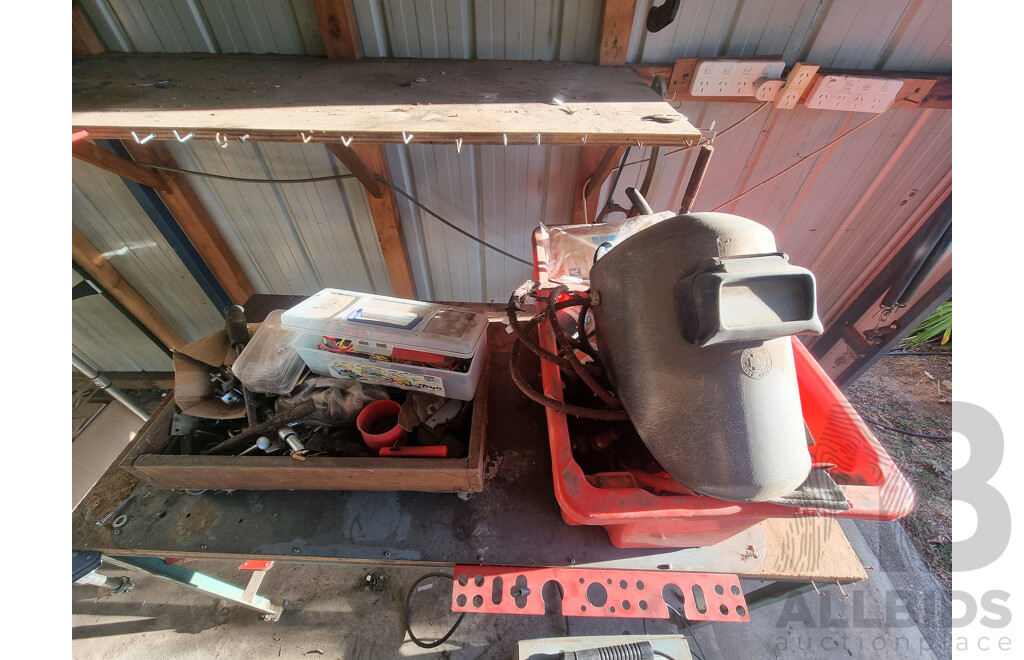 Wheeled Workbench with Abel Welder, Welding Mask & Accessories ETC