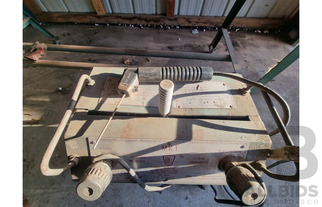 Wheeled Workbench with Abel Welder, Welding Mask & Accessories ETC