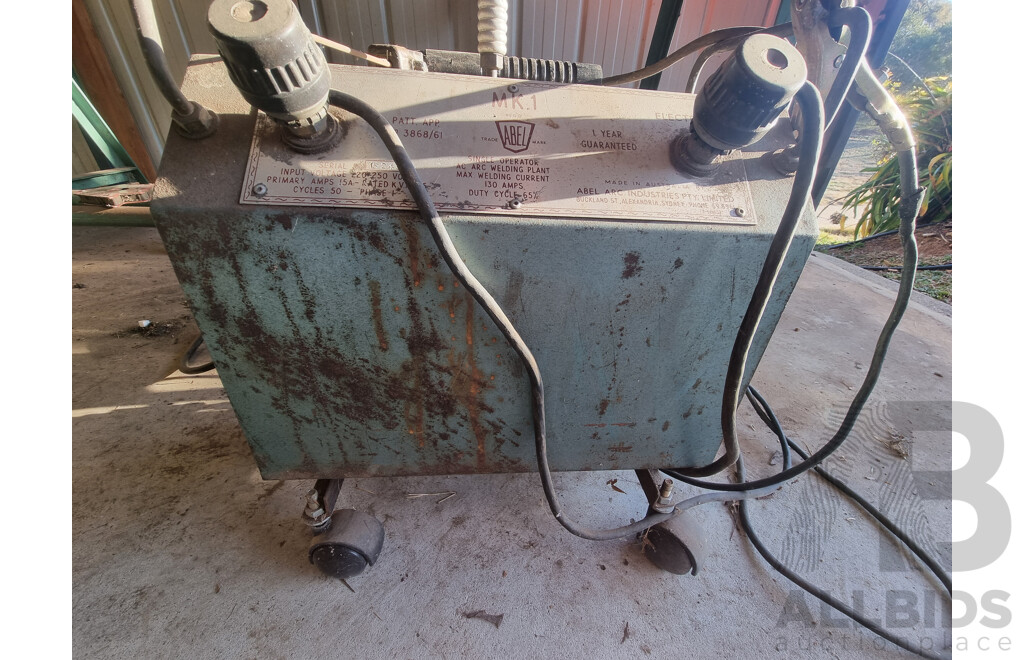 Wheeled Workbench with Abel Welder, Welding Mask & Accessories ETC
