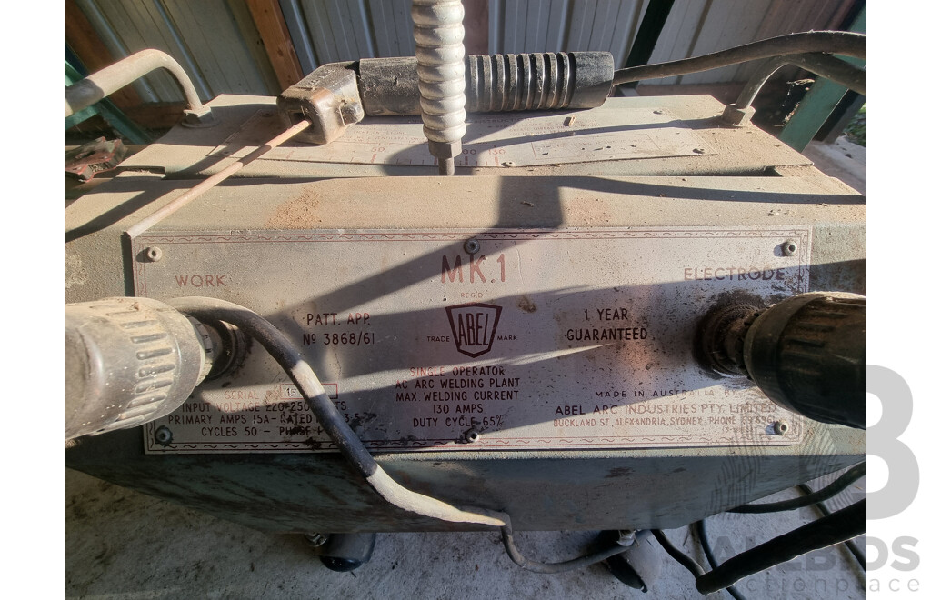 Wheeled Workbench with Abel Welder, Welding Mask & Accessories ETC