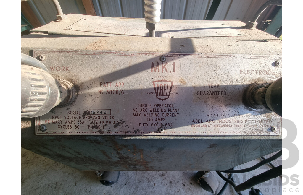 Wheeled Workbench with Abel Welder, Welding Mask & Accessories ETC