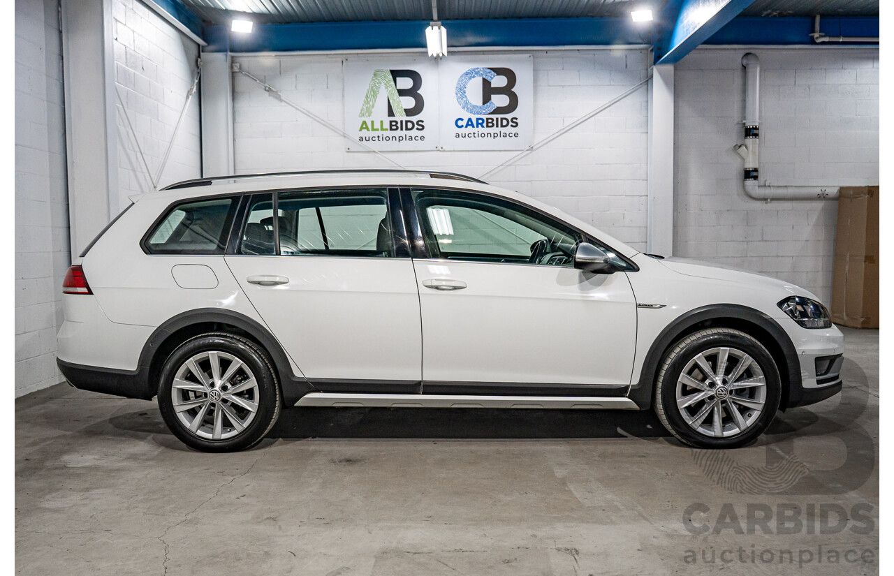 06/2019 Volkswagen Golf Alltrack 132 TSI (AWD) AU MY19.5 4d Wagon Pure White Turbo 1.8L