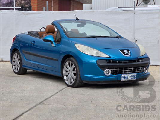 6/2007 Peugeot 207 CC GT Turbo 2d Cabriolet Blue 1.6L