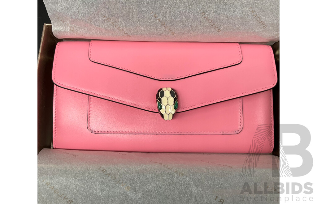 Pink Serpenti Forever Large Wallet Branded BVLGARI