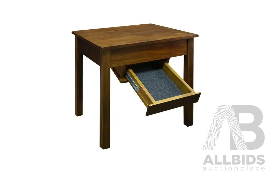 CASUAL HOME Kennedy End Table with Concealed Drawer - Warm Brown