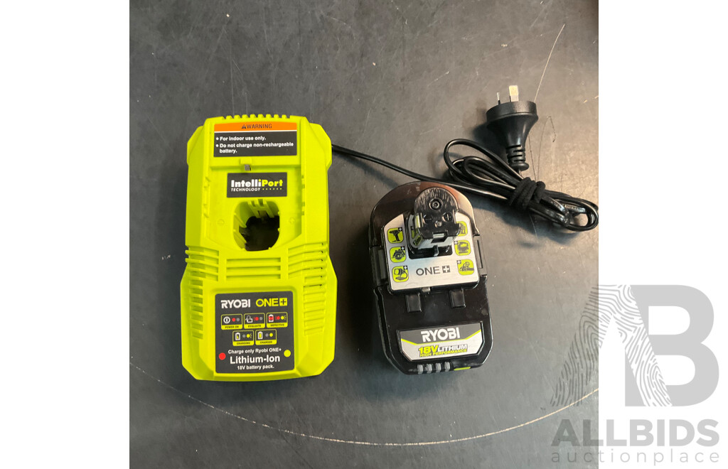 RYOBI RID18X  Impact Driver & R18IW Impact Wrench & R18HVC Hand Vacuum with 1x Battery and 1x Charger in Carry Bag