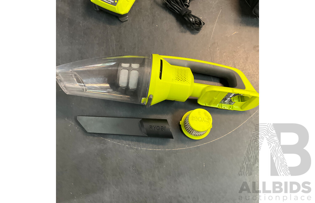 RYOBI RID18X  Impact Driver & R18IW Impact Wrench & R18HVC Hand Vacuum with 1x Battery and 1x Charger in Carry Bag