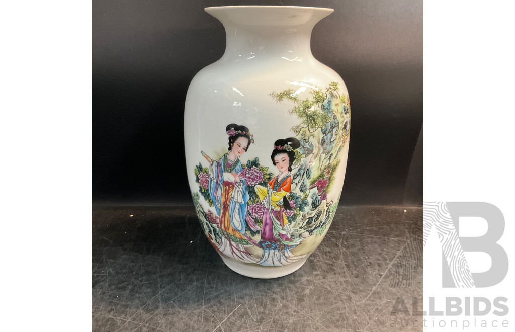 Chinese Twelve Gold Hairpin Pattern & Ladies Patten Match Vase and Plate Porcelain - China Jingdezhen Ceramics