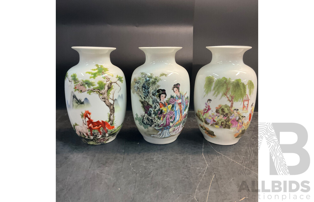 Assorted China Jingdezhen Ceramics Vases - Lot of 3