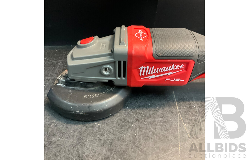Milwaukee M18 FSAG 125 XPDB 125mm Braking Angle Grinder with Deadman Paddle Switch with 1 X Battery