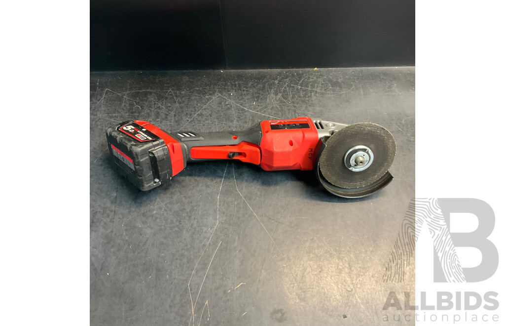 Milwaukee M18 FSAG 125 XPDB 125mm Braking Angle Grinder with Deadman Paddle Switch with 1 X Battery