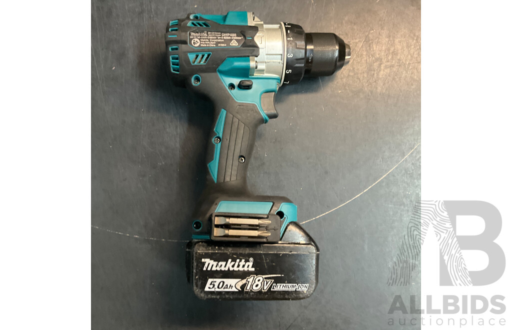 Makita DHP 486 18V Hammer Driver Drill with 1x Battery