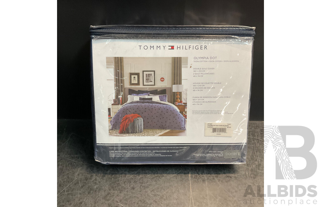 TOMMY HILFIGER Olympia Dot Double Quilt Cover Set - RRP $279.95