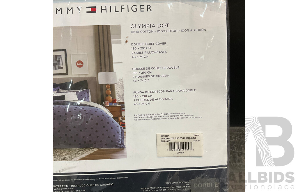 TOMMY HILFIGER Olympia Dot Double Quilt Cover Set - RRP $279.95