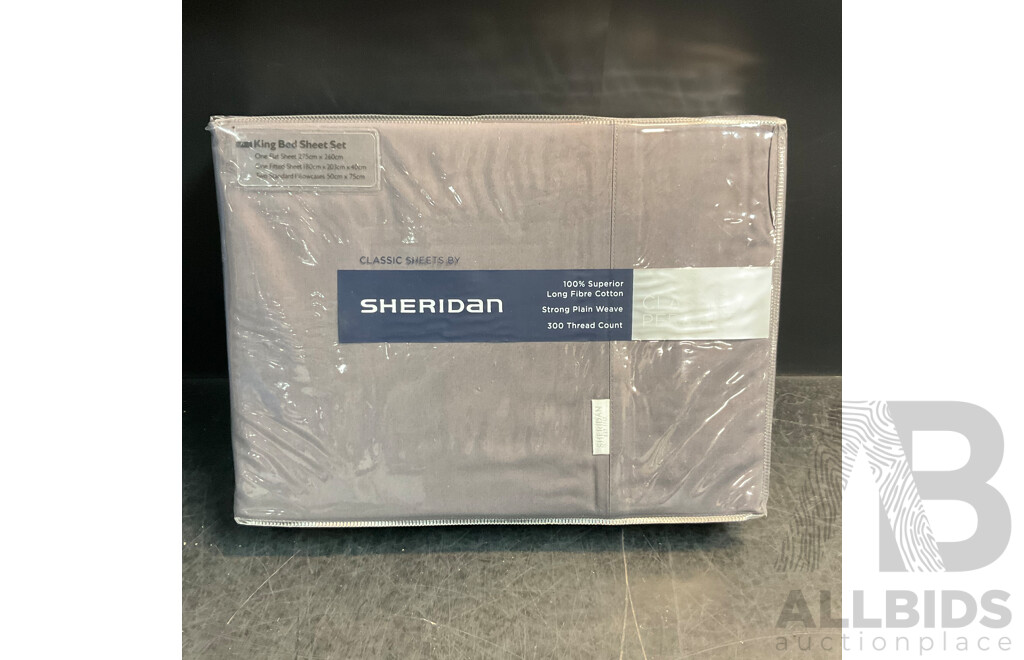SHERIDAN Charcoal King Bed Sheet Set - RRP $319.95