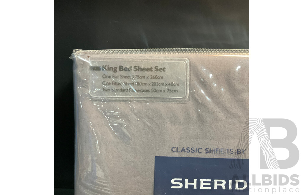 SHERIDAN Charcoal King Bed Sheet Set - RRP $319.95