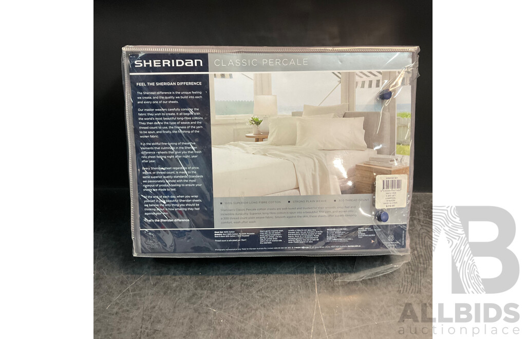 SHERIDAN Charcoal King Bed Sheet Set - RRP $319.95