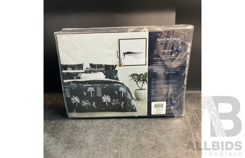 SHERIDAN Night Palm King Bed Quilt Cover Set - RRP $229.95