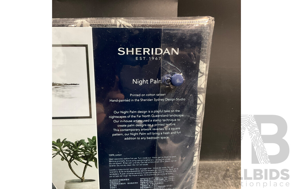 SHERIDAN Night Palm King Bed Quilt Cover Set - RRP $229.95