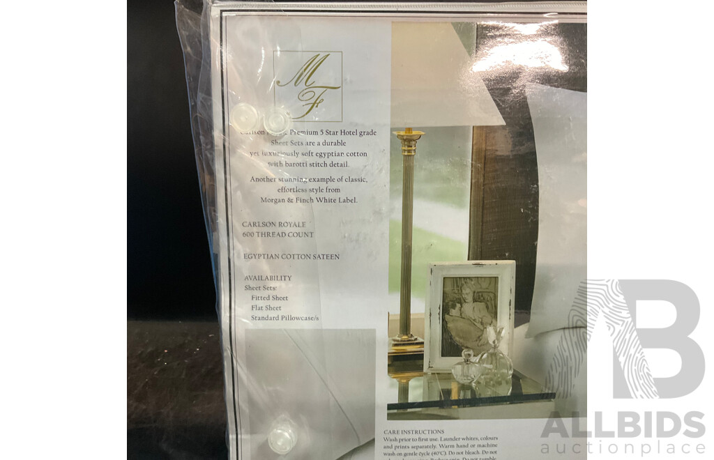 Morgan & Finch Queen Bed Sheet Set 600 Thread Count - RRP $269.95
