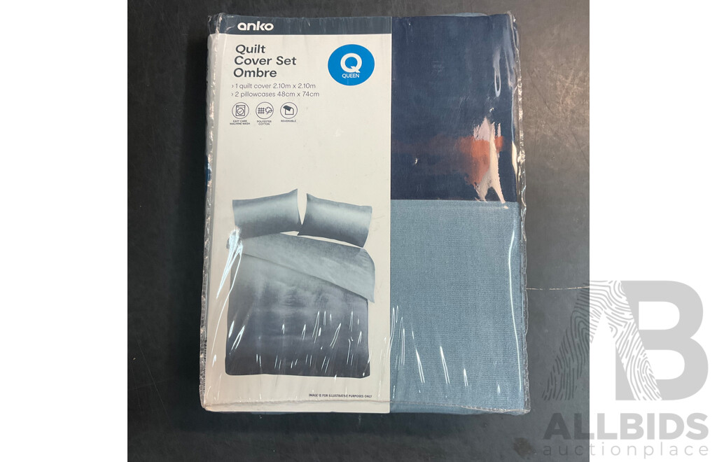 ANKO Queen Quilt Cover Set - Lot of 3
