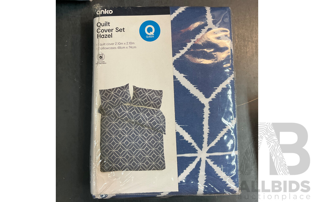 ANKO Queen Quilt Cover Set - Lot of 3