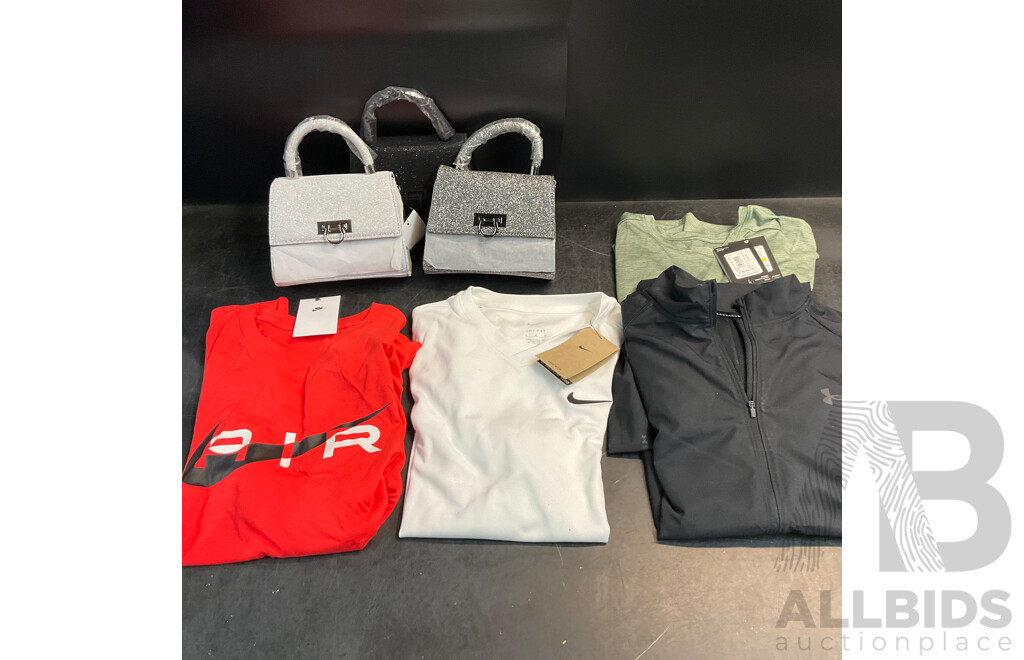 Under Armour & Nike T-Shirt /Jacket - Size M & Anko Handbag X3