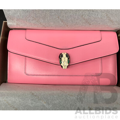 Pink Serpenti Forever Large Wallet Branded BVLGARI