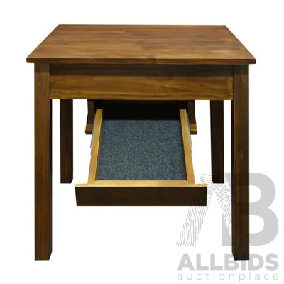 CASUAL HOME Kennedy End Table with Concealed Drawer - Warm Brown