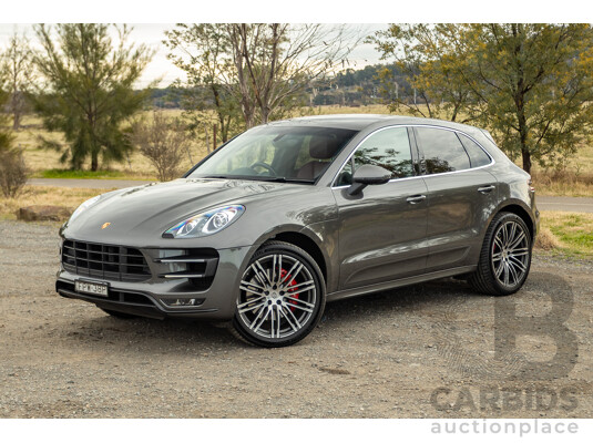 10/2014 Porsche Macan Turbo (AWD) 95B MY15 4d Wagon Agate Grey Metallic Twin Turbo V6 3.6L