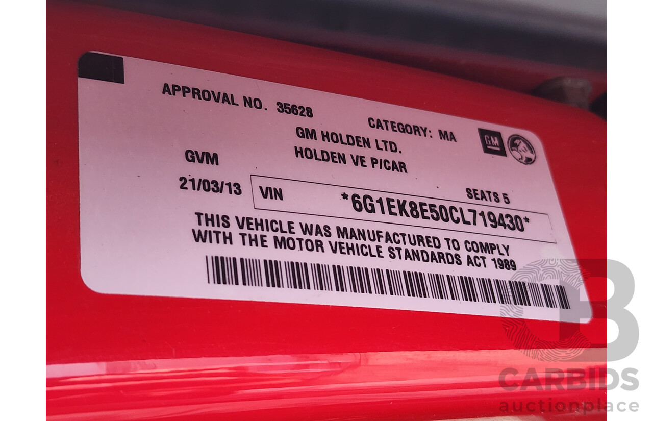 3/2013 Holden Commodore Omega VE II MY12.5 4d Sportwagon Red 3.0L