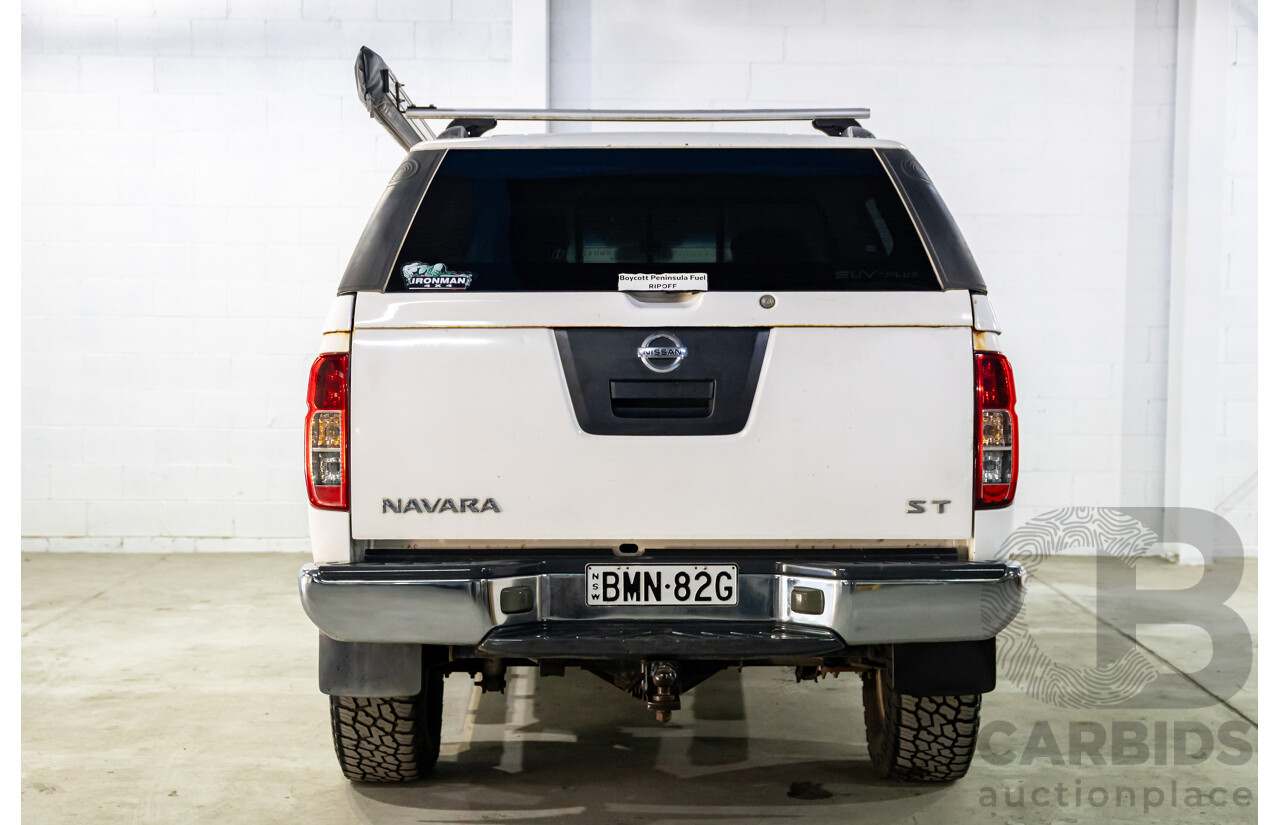 1/2010 Nissan Navara ST (4x4) D40 Dual Cab P/Up Polar White Turbo Diesel 2.5L