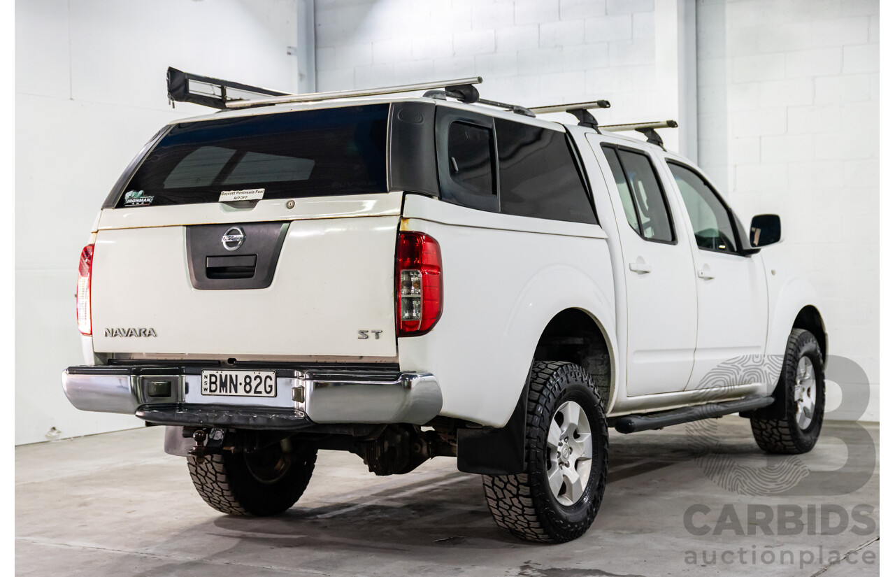 1/2010 Nissan Navara ST (4x4) D40 Dual Cab P/Up Polar White Turbo Diesel 2.5L