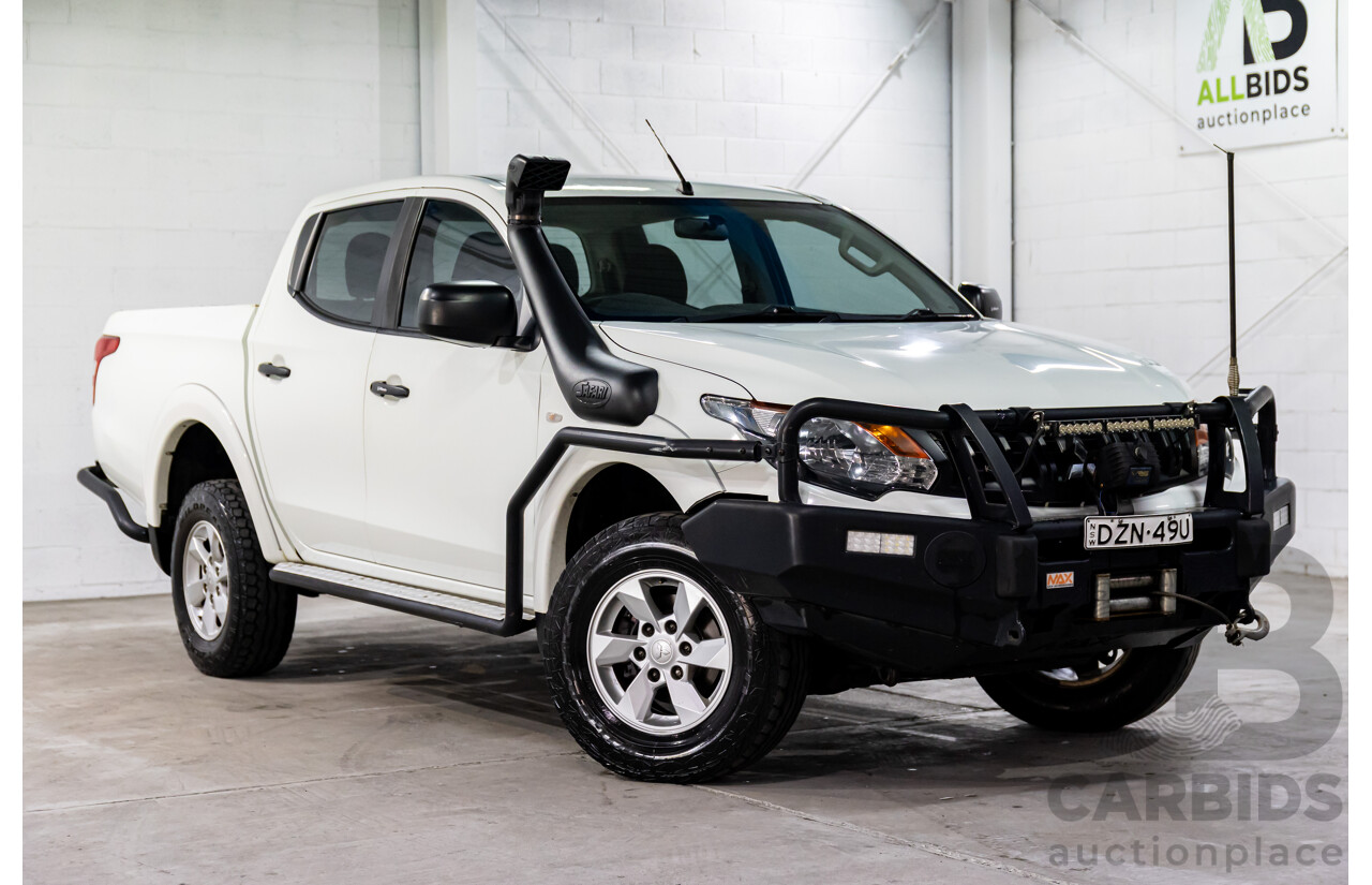 04/2018 Mitsubishi Triton GLX + (4x4) MQ MY18 4d Dual Cab Utility White Turbo Diesel 2.4L
