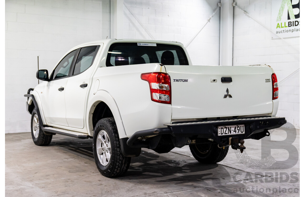 04/2018 Mitsubishi Triton GLX + (4x4) MQ MY18 4d Dual Cab Utility White Turbo Diesel 2.4L
