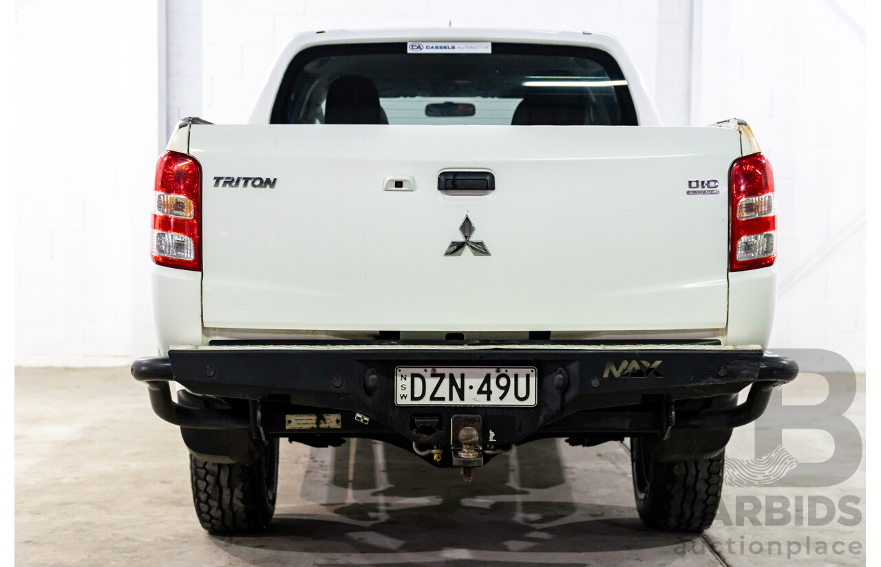 04/2018 Mitsubishi Triton GLX + (4x4) MQ MY18 4d Dual Cab Utility White Turbo Diesel 2.4L