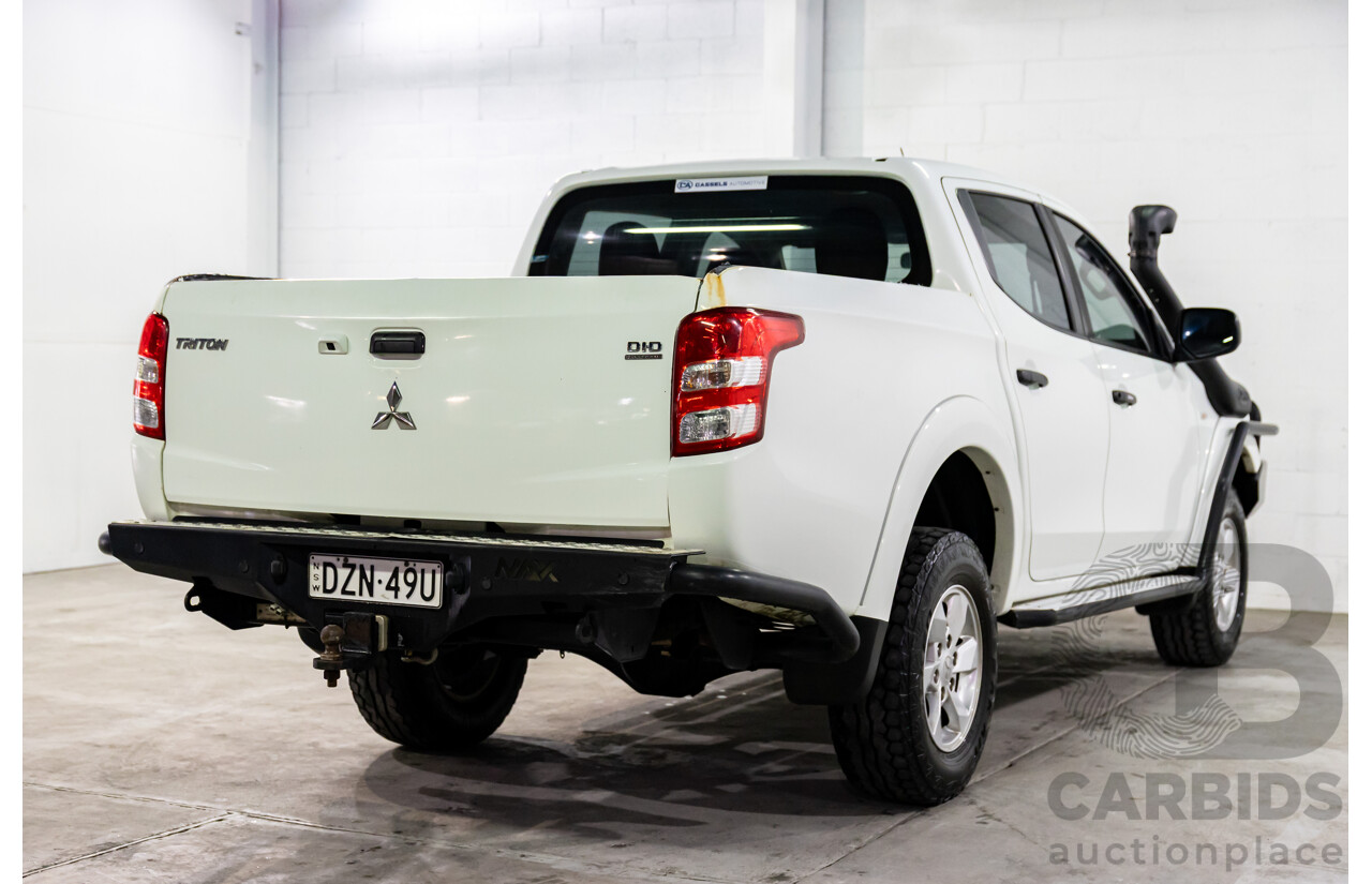 04/2018 Mitsubishi Triton GLX + (4x4) MQ MY18 4d Dual Cab Utility White Turbo Diesel 2.4L