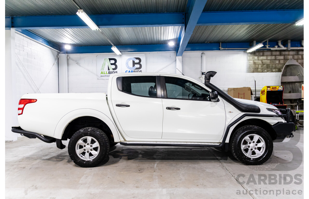 04/2018 Mitsubishi Triton GLX + (4x4) MQ MY18 4d Dual Cab Utility White Turbo Diesel 2.4L