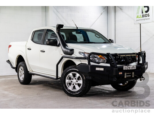 04/2018 Mitsubishi Triton GLX + (4x4) MQ MY18 4d Dual Cab Utility White Turbo Diesel 2.4L