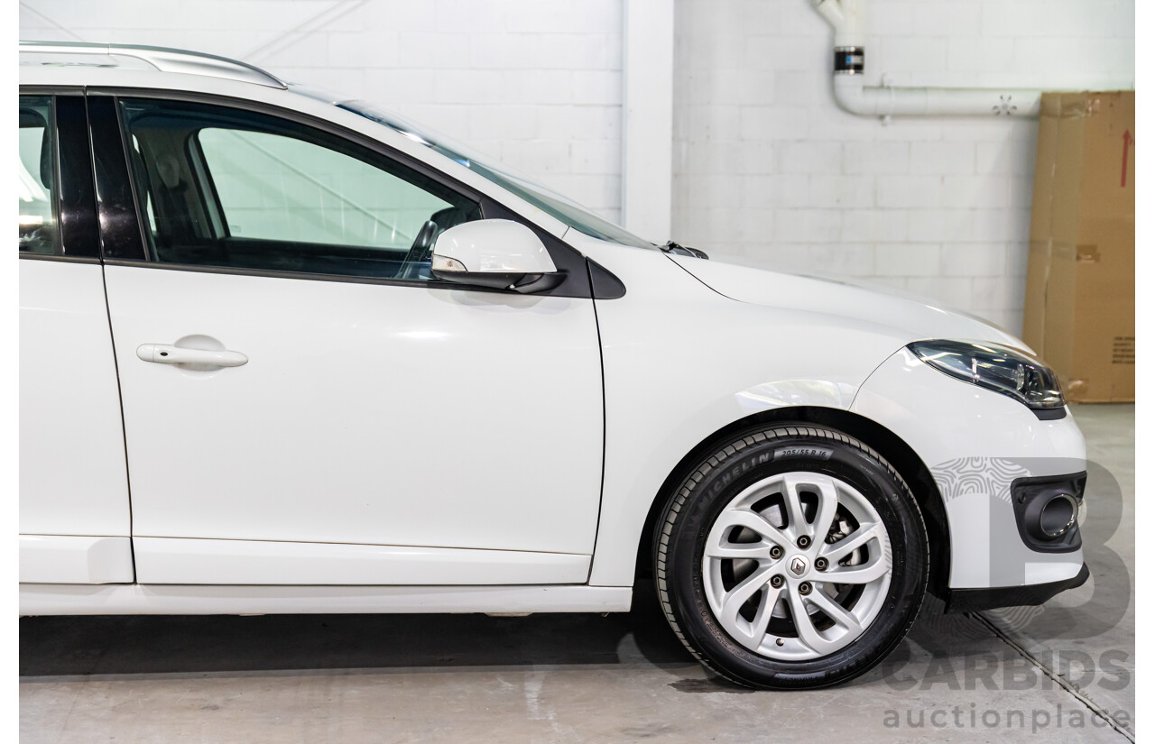 4/2015 Renault Megane Dynamique K95 MY14 4d Wagon Glacier White Turbo 1.2L