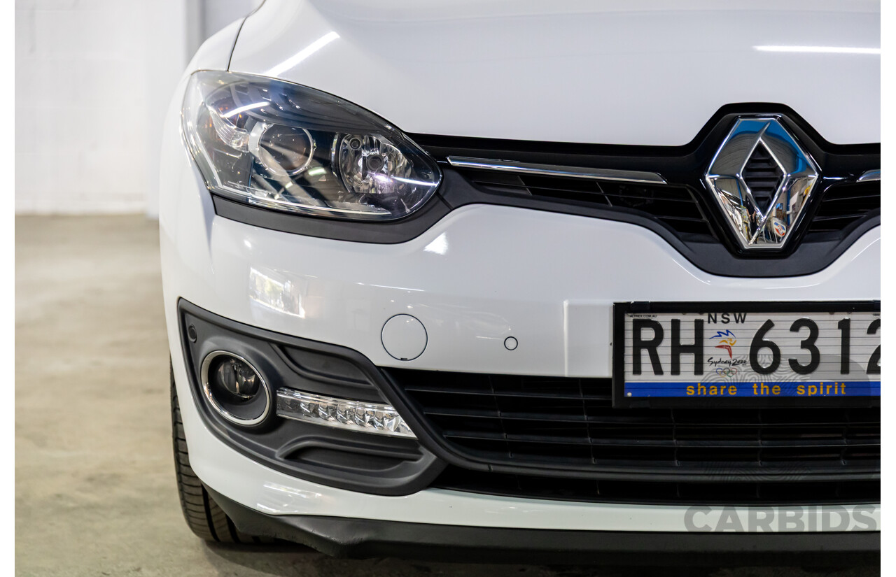 4/2015 Renault Megane Dynamique K95 MY14 4d Wagon Glacier White Turbo 1.2L