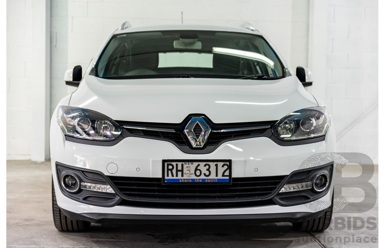 4/2015 Renault Megane Dynamique K95 MY14 4d Wagon Glacier White Turbo 1.2L