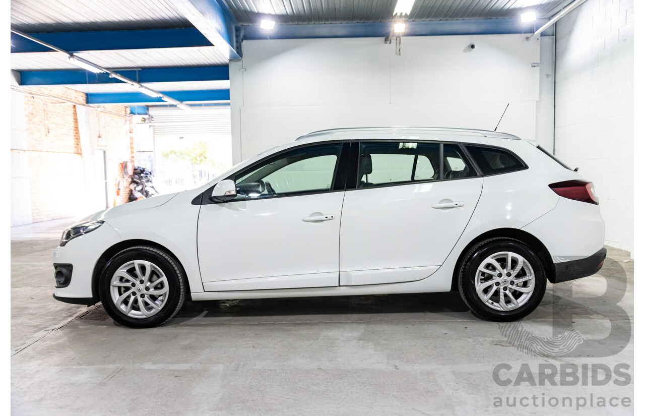 4/2015 Renault Megane Dynamique K95 MY14 4d Wagon Glacier White Turbo 1.2L
