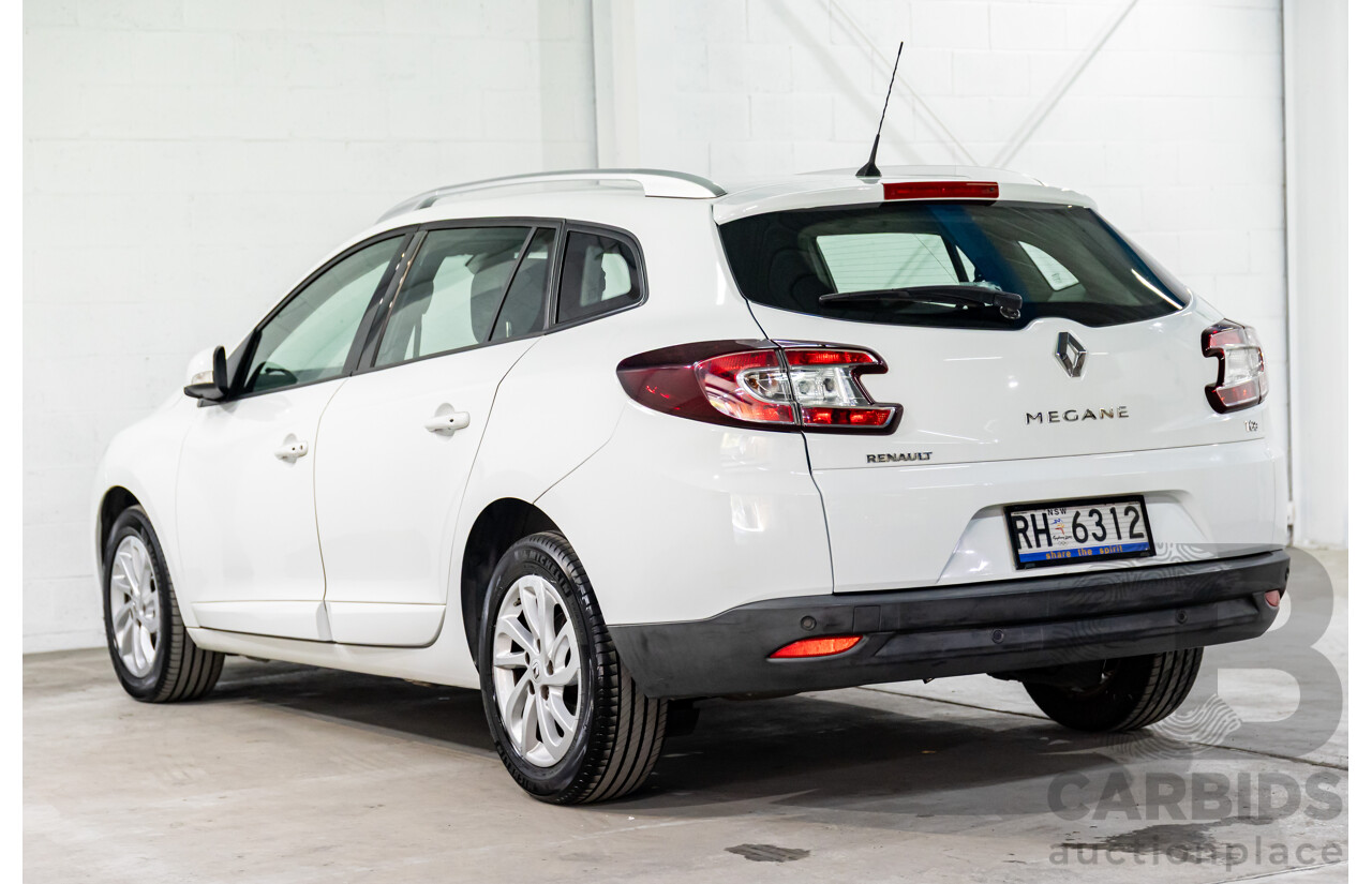 4/2015 Renault Megane Dynamique K95 MY14 4d Wagon Glacier White Turbo 1.2L