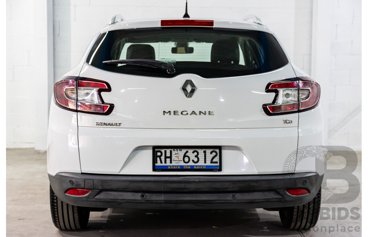 4/2015 Renault Megane Dynamique K95 MY14 4d Wagon Glacier White Turbo 1.2L