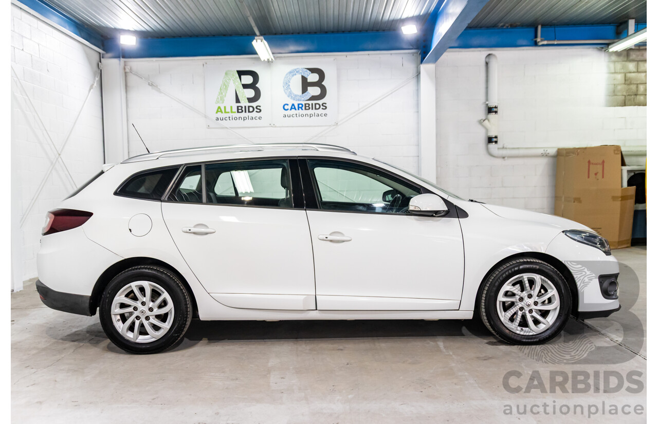 4/2015 Renault Megane Dynamique K95 MY14 4d Wagon Glacier White Turbo 1.2L